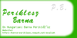 periklesz barna business card